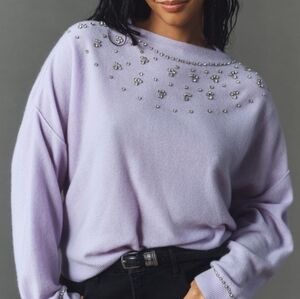 Anthropologie The Alani Cashmere Mock-Neck Sweater by Pilcro 1X NWT